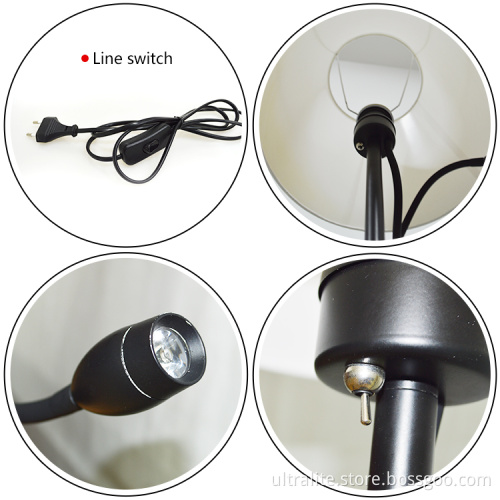 Nordic Style Bedroom Floor Lamp Adjustable Simple Lampshade Remoter Led Lighting